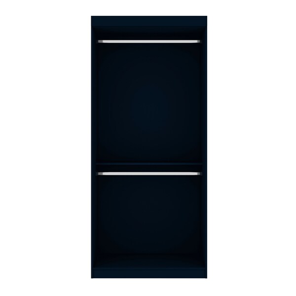 Manhattan Comfort Mulberry 35.9" Open Double Hanging Wardrobe Closet in Tatiana Midnight Blue 161GMC4 - main